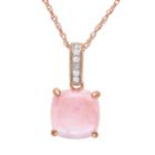 Stella Grace 10k Rose Gold Pink Opal And Diamond Accent Pendant, Women's, Size: 17