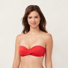 Women's Lc Lauren Conrad Beach Shop Twisted Bandeau Bikini Top, Size: Large, Dark Red