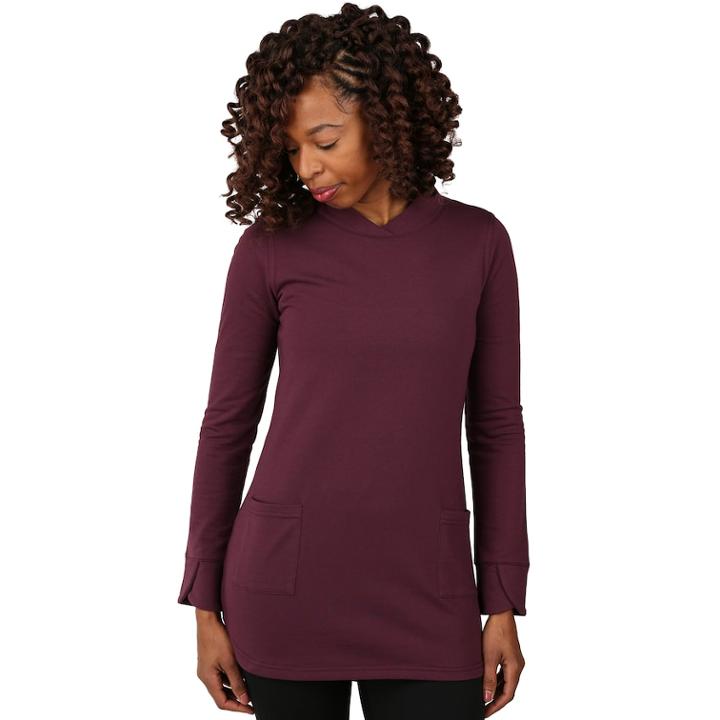 Women's Soybu Dwell 2-pocket Long Sleeve Tunic, Size: Large, Purple