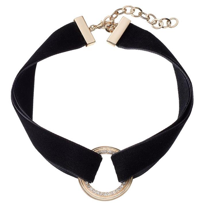 Apt. 9&reg; Double Strand Velvet Circle Choker Necklace, Women's, Black