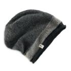 Women's Sijjl Wool Thick Stripe Slouchy Beanie, Grey