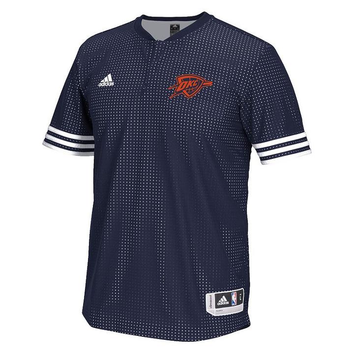 Men's Adidas Oklahoma City Thunder On Court Tee, Size: Xxl, Blue (navy)