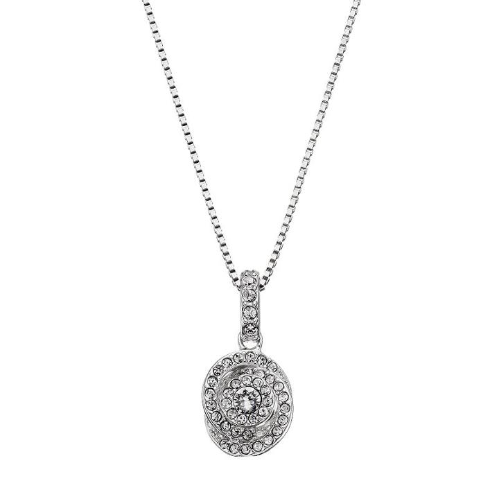 Diamond Essence Sterling Silver Swirl Pendant - Made With Swarovski Crystals, Women's, White