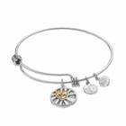 Love This Life Two Tone Mom Heart Charm Bangle Bracelet, Women's, Size: 8, Grey