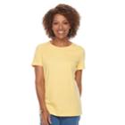Women's Croft & Barrow&reg; Essential Classic Crewneck Tee, Size: Large, Gold