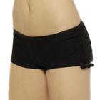 Juniors' Hot Water Solid Boyshort Bottoms, Size: Large, Black