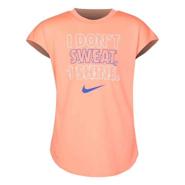 Girls 4-6x Nike I Don't Sweat, I Shine Rounded Hem Tee, Size: 6x, Brt Pink