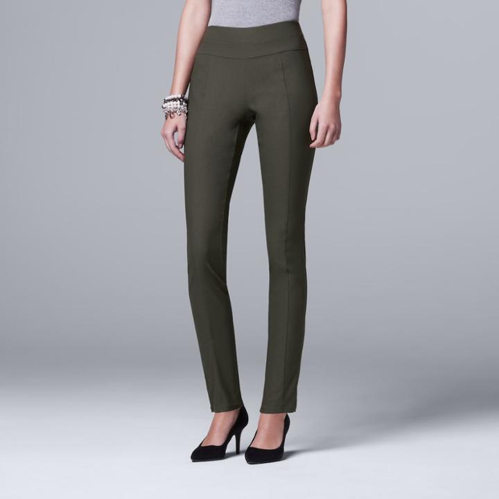 Women's Simply Vera Vera Wang Modern Fit Skinny Pants, Size: Xs, Dark Green