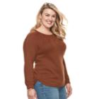 Plus Size Sonoma Goods For Life&trade; Cable Knit Sweater, Women's, Size: 1xl, Med Brown