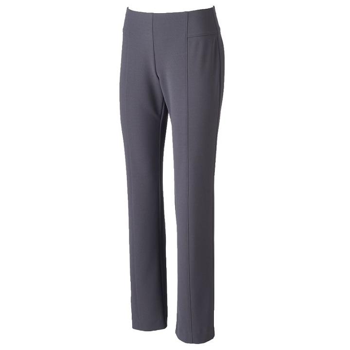 Women's Apt. 9&reg; Straight-leg Pull-on Pants, Size: 16, Dark Grey