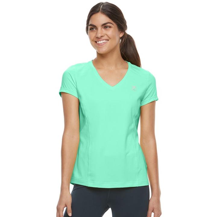 Women's Fila Sport&reg; Essential V-neck Short Sleeve Tee, Size: Xs, Turquoise/blue (turq/aqua)