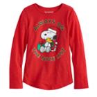 Gilrs 4-10 Jumping Beans&reg; Snoopy Santa Tee, Girl's, Size: 4, Med Red