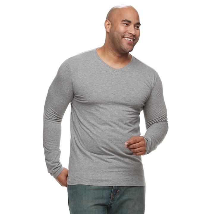 Big & Tall Apt. 9&reg; Premier Flex Classic-fit Stretch V-neck Tee, Men's, Size: 3xb, Med Grey