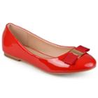 Journee Collection Kim Women's Glossy Ballet Flats, Girl's, Size: Medium (7), Red