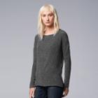 Women's Simply Vera Vera Wang Textured Top, Size: Large, Med Grey