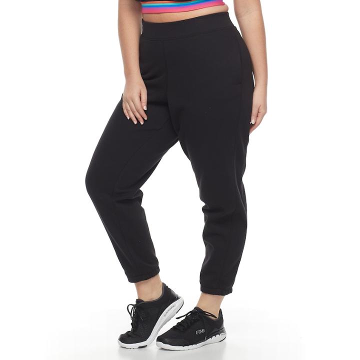 Plus Size Tek Gear&reg; Banded Hem Fleece Pants, Women's, Size: 1xl, Black