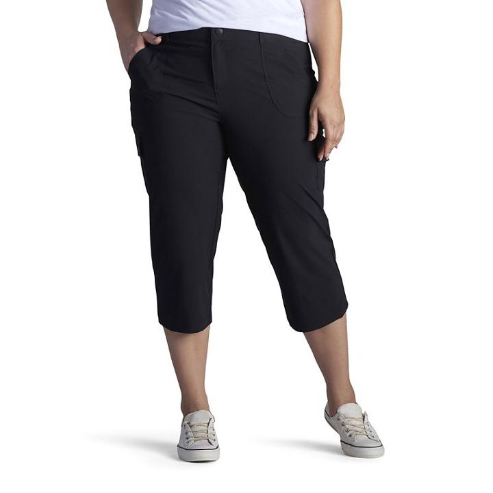 Plus Size Lee Benson Cargo Capris, Women's, Size: 25 - Regular, Black
