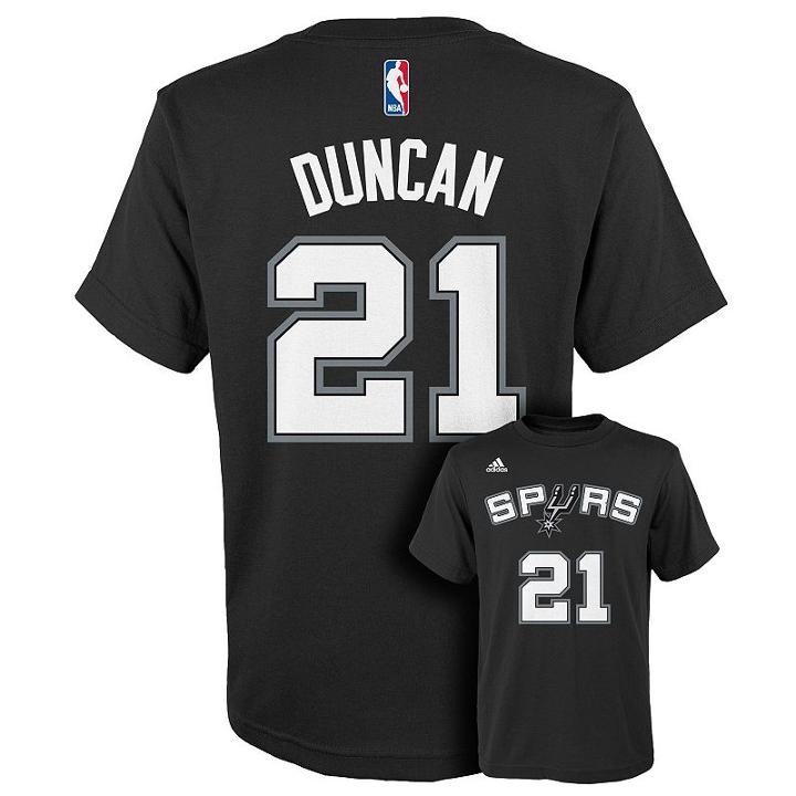 Boys 8-20 Adidas San Antonio Spurs Tim Duncan Player Tee, Boy's, Size: S(8), Ovrfl Oth
