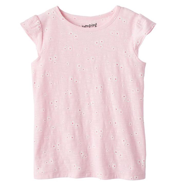 Girls 4-10 Jumping Beans&reg; Print Flutter Sleeves Tee, Girl's, Size: 8, Brt Pink