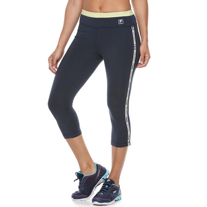 Women's Fila Sport® Logo Capri Leggings, Size: Small, Blue (navy)