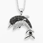 Sterling Silver 1/10-ct. T.w. And White Diamond Dolphin Pendant, Women's, Size: 18