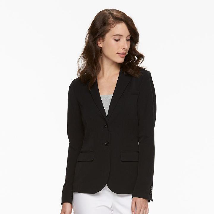 Women's Apt. 9&reg; Notch Collar Blazer, Size: 2, Black