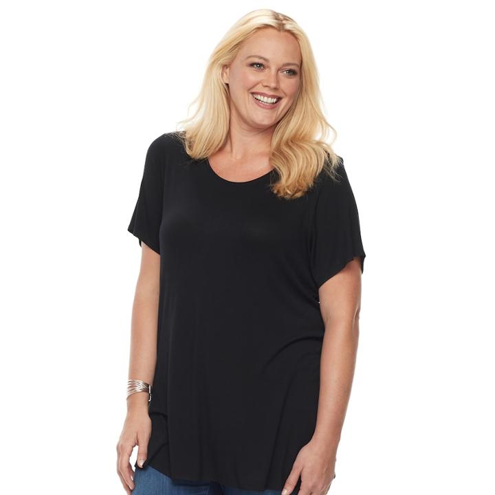 Plus Size Apt. 9&reg; Tunic Tee, Women's, Size: 1xl, Black