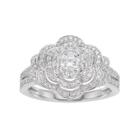 Lovemark 10k White Gold 3/4 Ct. T.w. Diamond Flower Engagement Ring, Women's, Size: 8