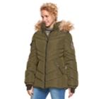 Madden Nyc Juniors' Faux-fur Hood Quilted Puffer Jacket, Teens, Size: Large, Lt Green