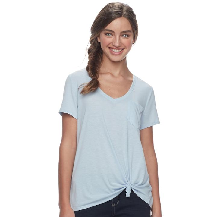 Juniors' So&reg; Oversized Pocket Tee, Teens, Size: Small, Light Blue