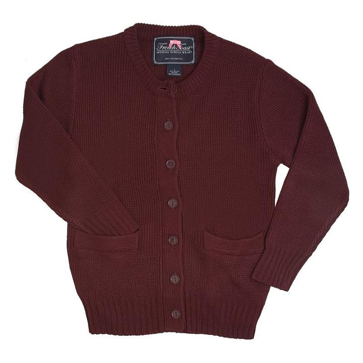 Girls 4-20 & Plus Size French Toast School Uniform Cardigan, Girl's, Size: 10-12, Med Red