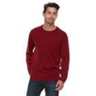 Men Apt. 9&reg; Wool-blend Merino Crewneck Sweater, Size: Large, Med Red