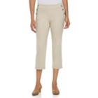 Women's Dana Buchman Millennium Button-accent Capris, Size: Large, Beig/green (beig/khaki)