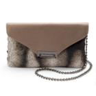 Lenore By La Regale Faux-fur Flap Crossbody Bag, Women's, Grey