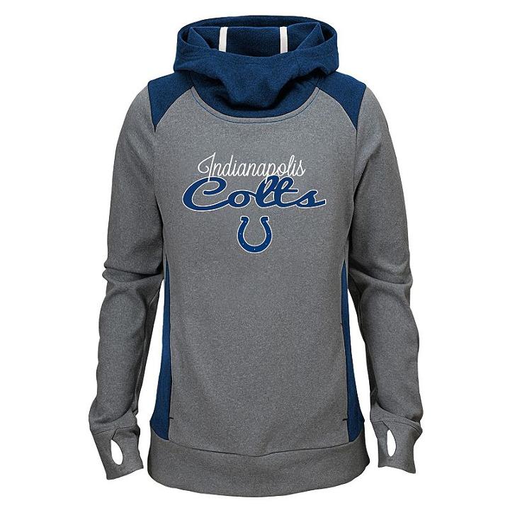 Girls 7-16 Indianapolis Colts Ultimate Funnel Hoodie, Girl's, Size: M(10-12), Grey
