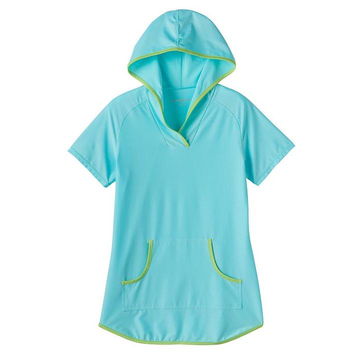 Girls 4-6x Free Country Short-sleeved Swim Cover-up, Girl's, Size: 5, Light Blue