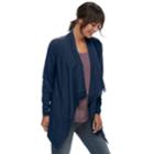 Women's Sonoma Goods For Life&trade; Fringe Flyaway Cardigan, Size: Xl, Dark Blue