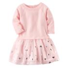 Girls 4-8 Carter's Bow & Tulle Sweater Dress, Size: 6x, Light Pink