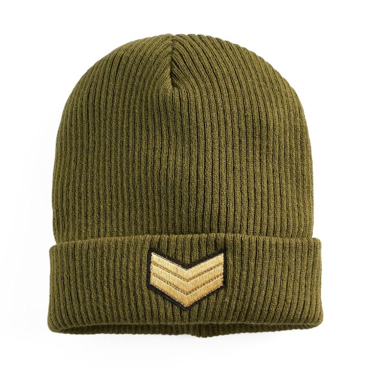 Women's Mudd&reg; Military Patch Beanie, Green