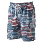 Big & Tall Croft & Barrow&reg; Americana Microfiber Swim Trunks, Men's, Size: Xxl Tall, Red Other