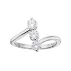 Primrose Sterling Silver Cubic Zirconia 3-stone Ring, Women's, Size: 8, Grey