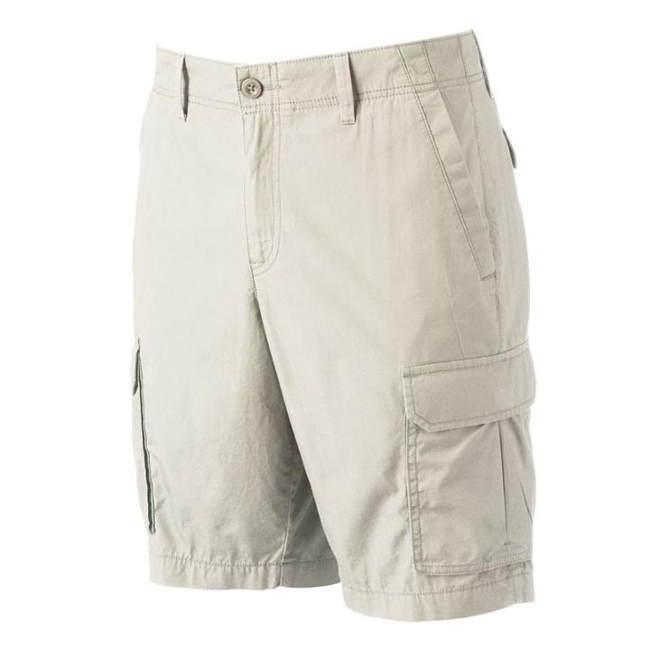 Men's Apt. 9&reg; Modern-fit Solid Poplin Cargo Shorts, Size: 36, Lt Beige