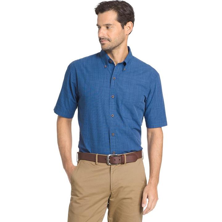 Big & Tall Arrow Solid Button-down Shirt, Men's, Size: 3xb, Blue Other