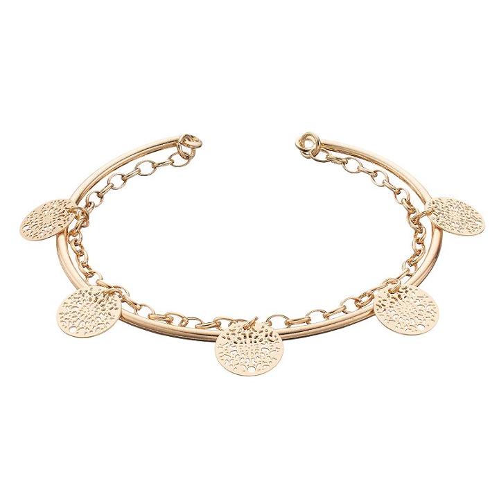 Lc Lauren Conrad Openwork Disc Chain Cuff Bracelet, Women's, Gold