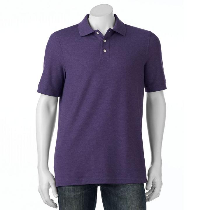 Men's Croft & Barrow&reg; True Comfort Classic-fit Pique Performance Polo, Size: Medium, Drk Purple