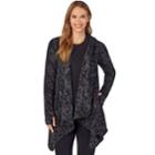 Women's Cuddl Duds Fleece Hooded Wrap Cardigan, Size: L-xl, Grey