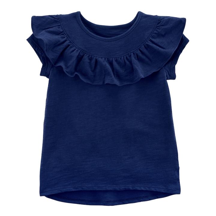 Girls 4-8 Carter's Ruffle High-low Tee, Size: 8, Blue