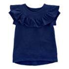 Girls 4-8 Carter's Ruffle High-low Tee, Size: 8, Blue