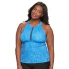 Plus Size Nike High-neck Tankini Top, Women's, Size: 1xl, Brt Blue