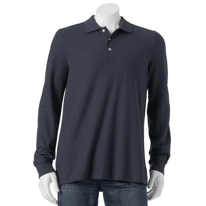 Men's Croft & Barrow&reg; Classic-fit Easy-care Pique Polo, Size: Large, Blue